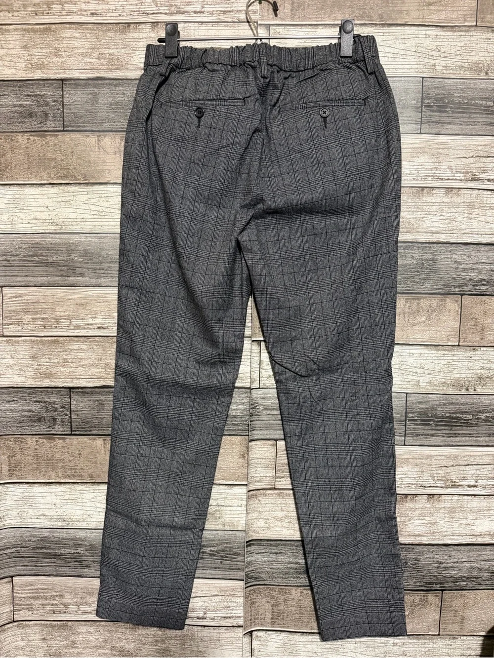Banana Republic Slim Fit Plaid Drawstring Dress Pants Men’s 30S Gray (Inseam 28)
